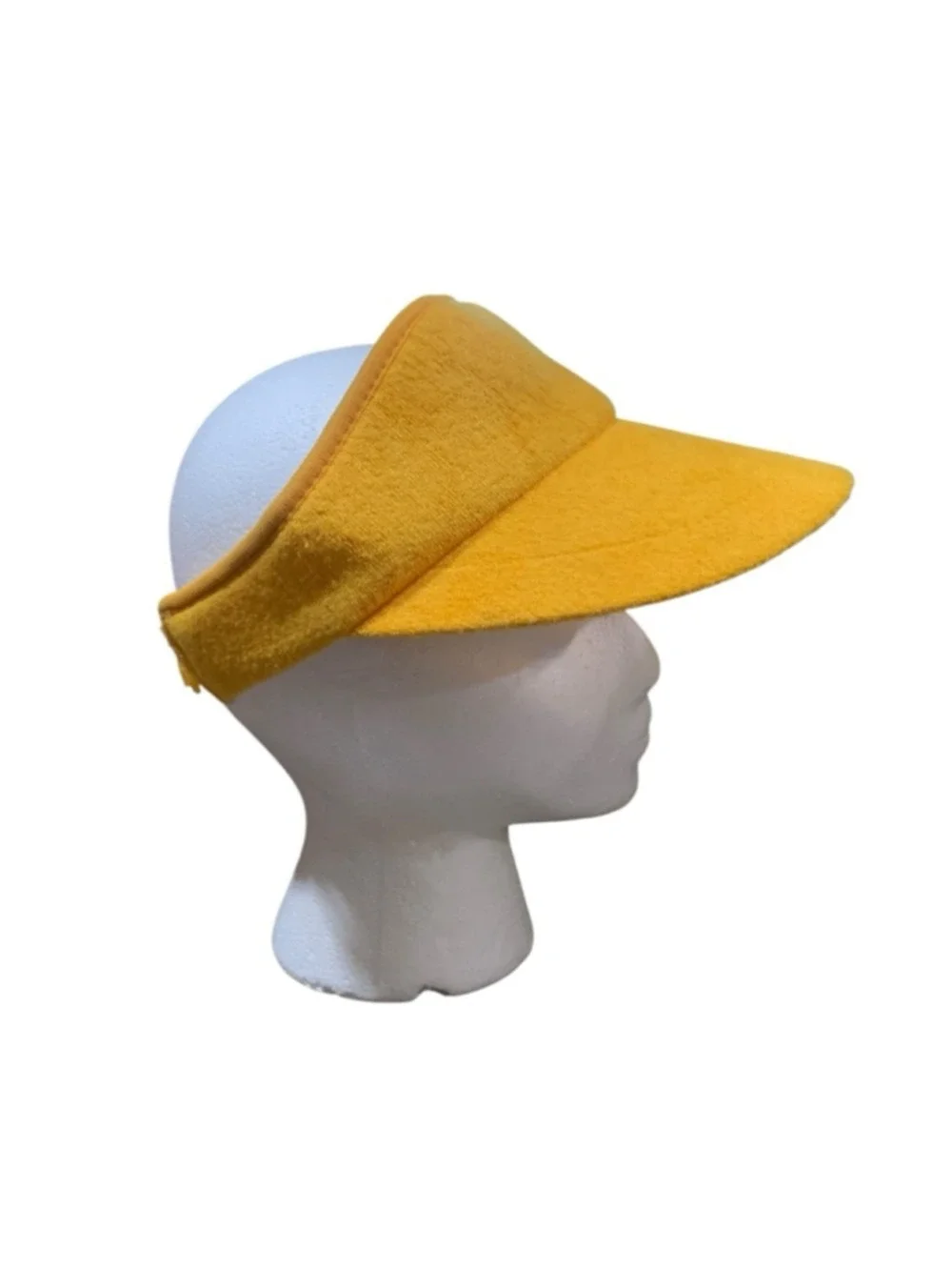 Vntg 70’s Women's Edward Best Yellow Terry Cloth Visor One Size